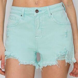 Mint Risen Jean Shorts